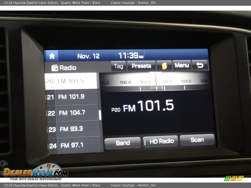 2018 Hyundai Elantra Value Edition Quartz White Pearl / Black Photo #10