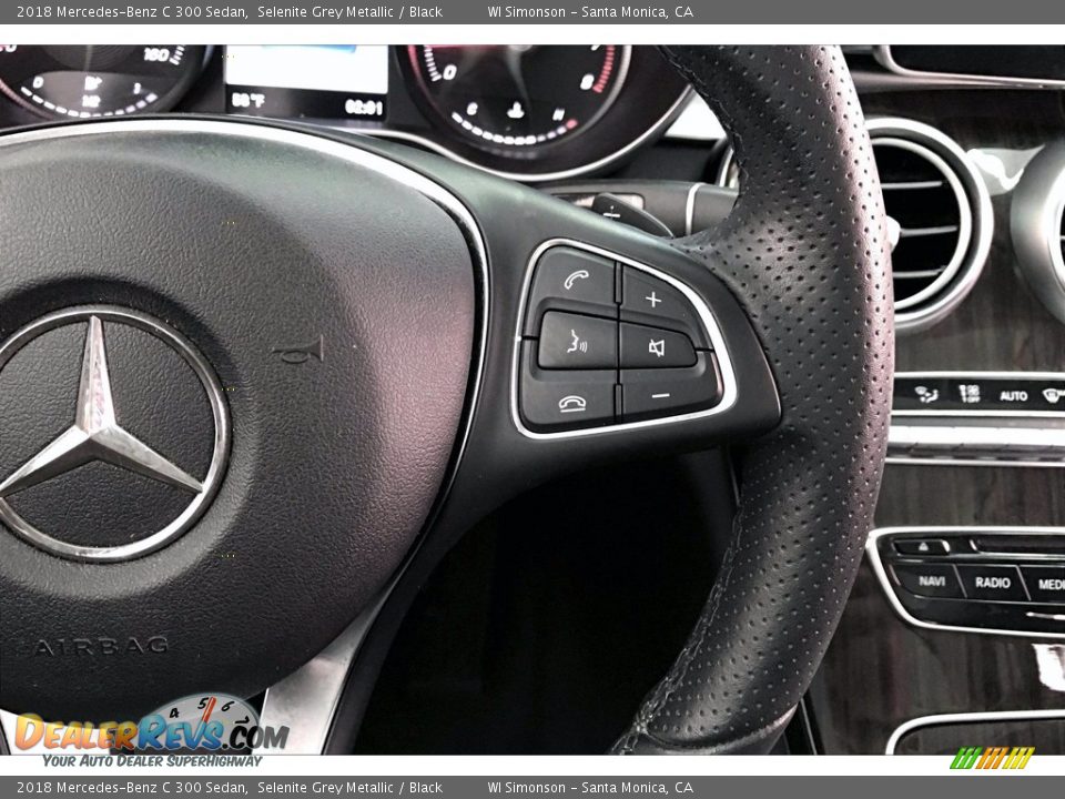 2018 Mercedes-Benz C 300 Sedan Selenite Grey Metallic / Black Photo #22