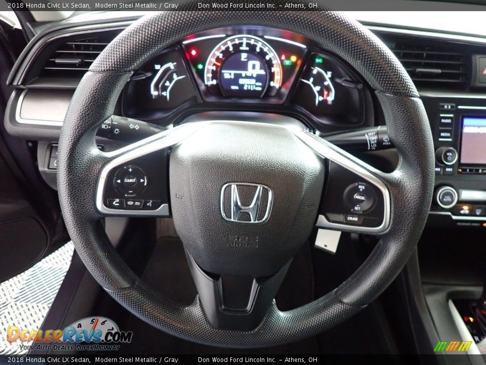 2018 Honda Civic LX Sedan Modern Steel Metallic / Gray Photo #28
