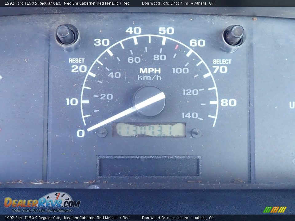 1992 Ford F150 S Regular Cab Medium Cabernet Red Metallic / Red Photo #16