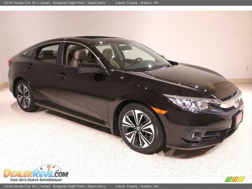 Burgundy Night Pearl 2018 Honda Civic EX-L Sedan Photo #1