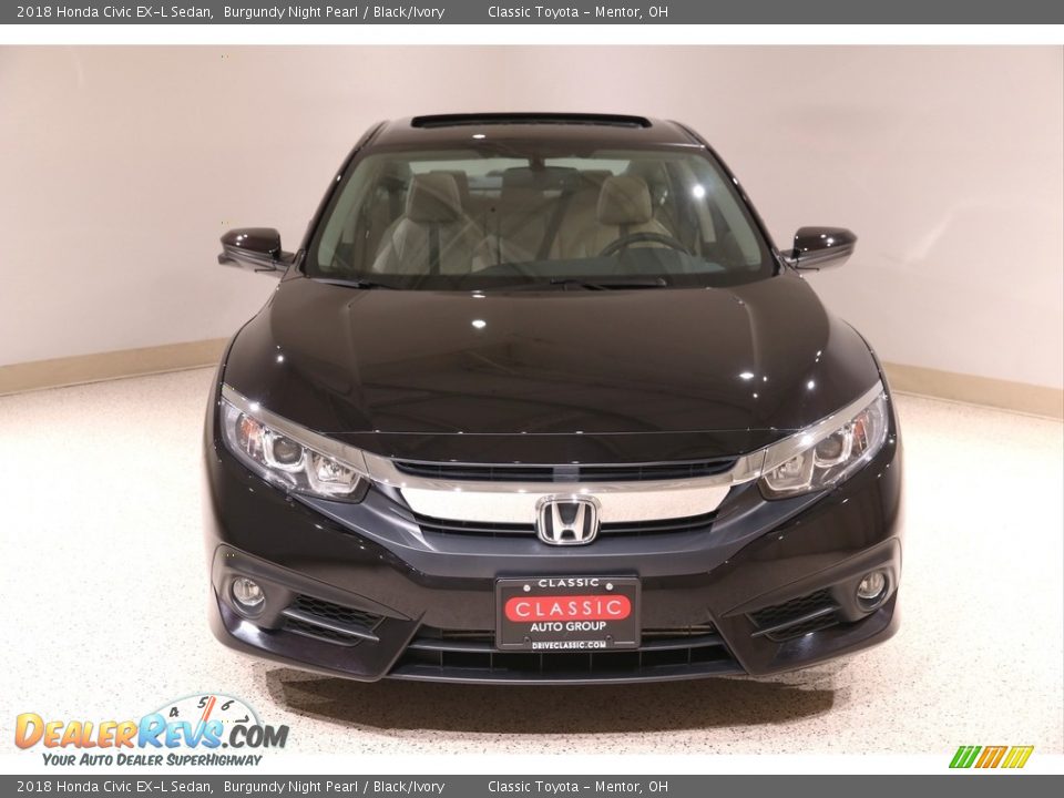 2018 Honda Civic EX-L Sedan Burgundy Night Pearl / Black/Ivory Photo #2