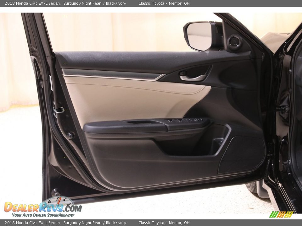 2018 Honda Civic EX-L Sedan Burgundy Night Pearl / Black/Ivory Photo #4