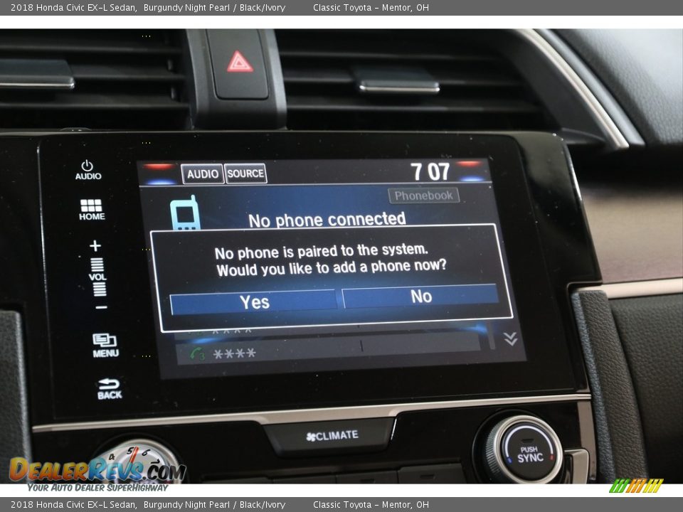 Controls of 2018 Honda Civic EX-L Sedan Photo #12