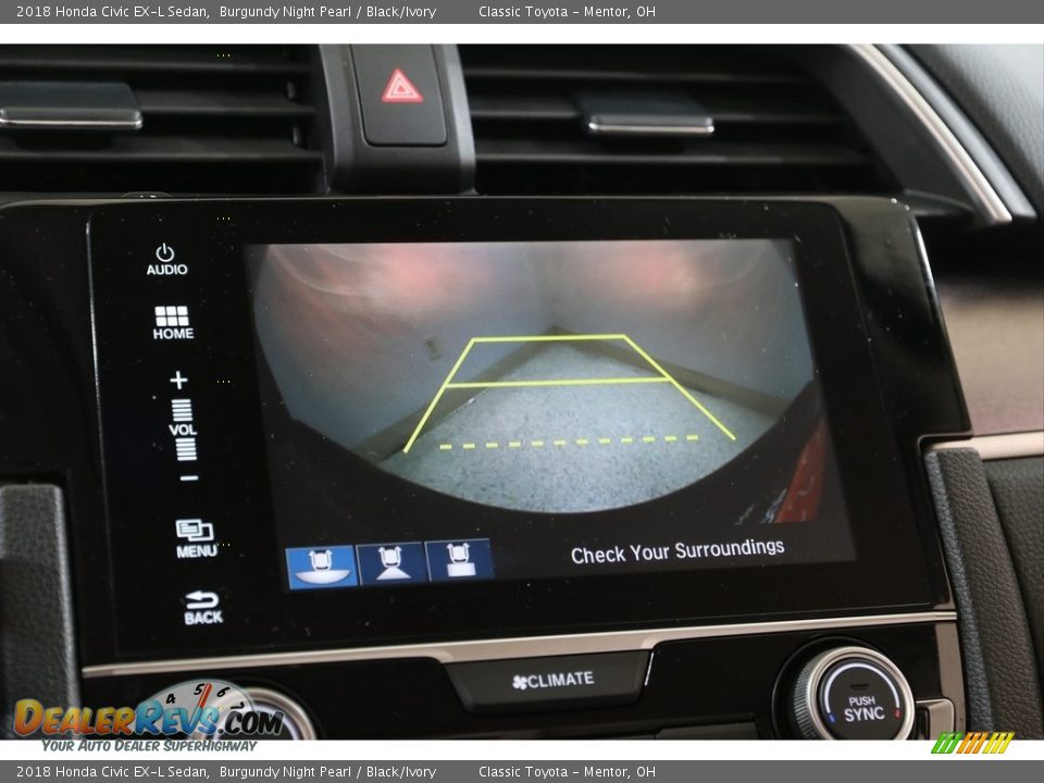 2018 Honda Civic EX-L Sedan Burgundy Night Pearl / Black/Ivory Photo #13