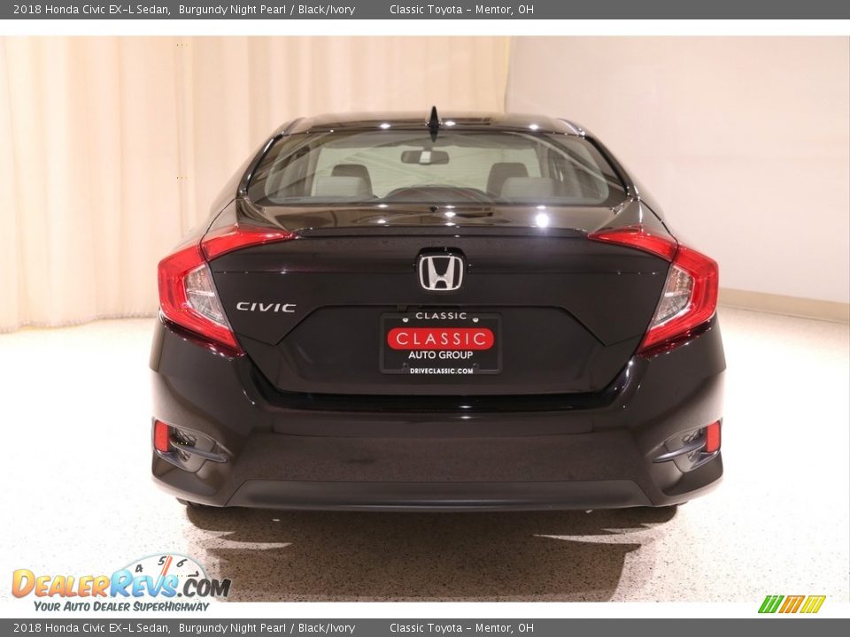 2018 Honda Civic EX-L Sedan Burgundy Night Pearl / Black/Ivory Photo #20