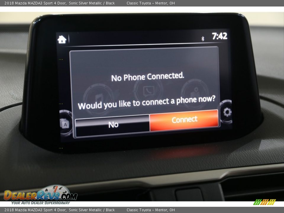 2018 Mazda MAZDA3 Sport 4 Door Sonic Silver Metallic / Black Photo #10