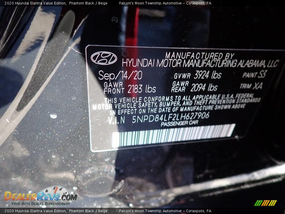 2020 Hyundai Elantra Value Edition Phantom Black / Beige Photo #12