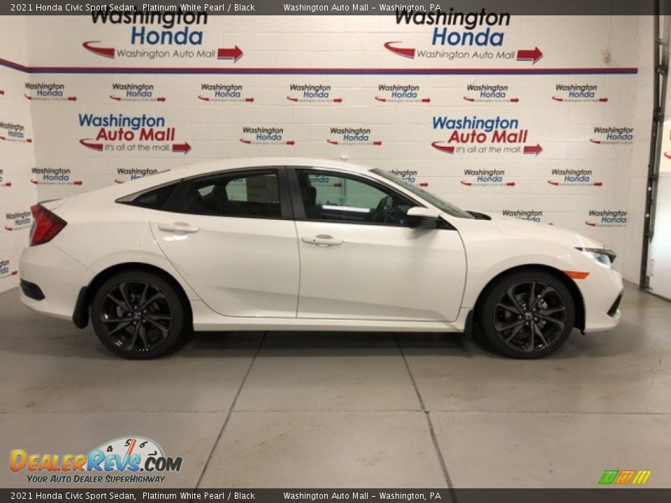 2021 Honda Civic Sport Sedan Platinum White Pearl / Black Photo #1