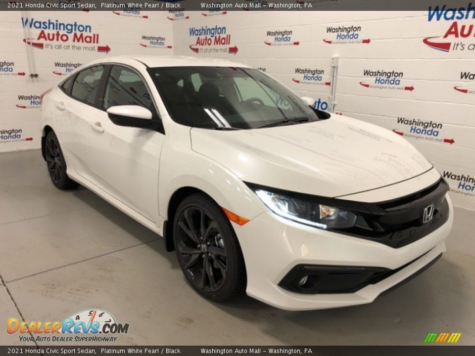 2021 Honda Civic Sport Sedan Platinum White Pearl / Black Photo #2
