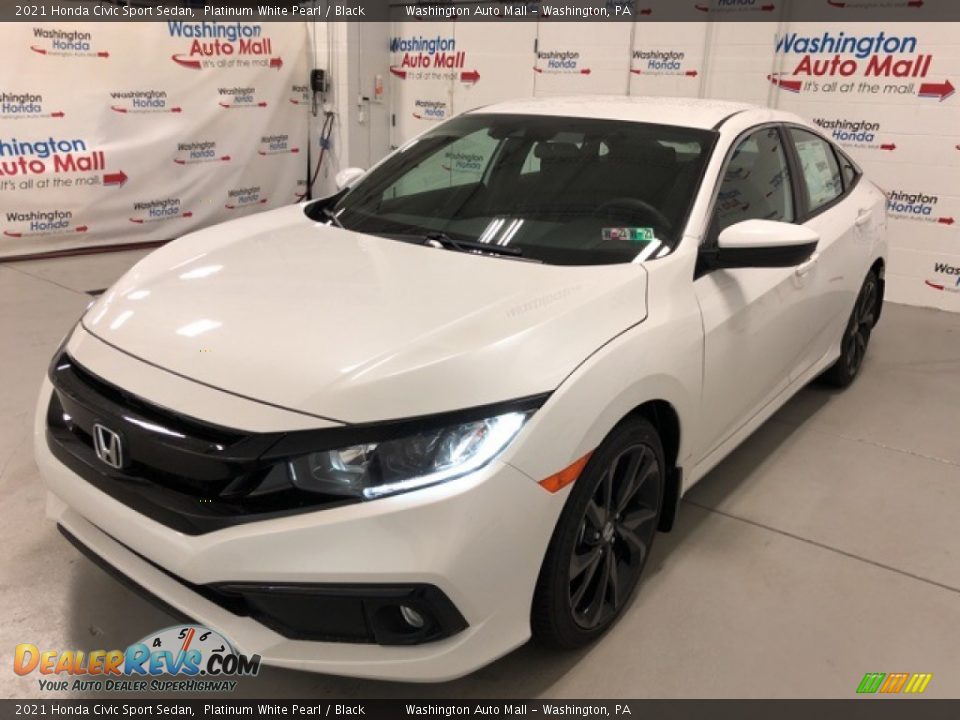 2021 Honda Civic Sport Sedan Platinum White Pearl / Black Photo #3