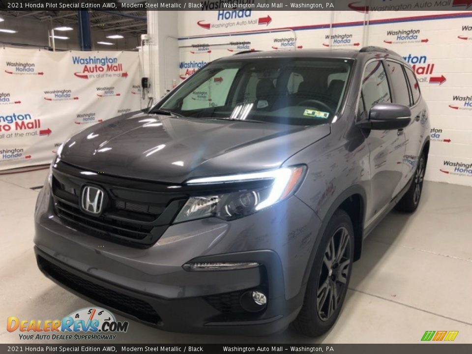 2021 Honda Pilot Special Edition AWD Modern Steel Metallic / Black Photo #3