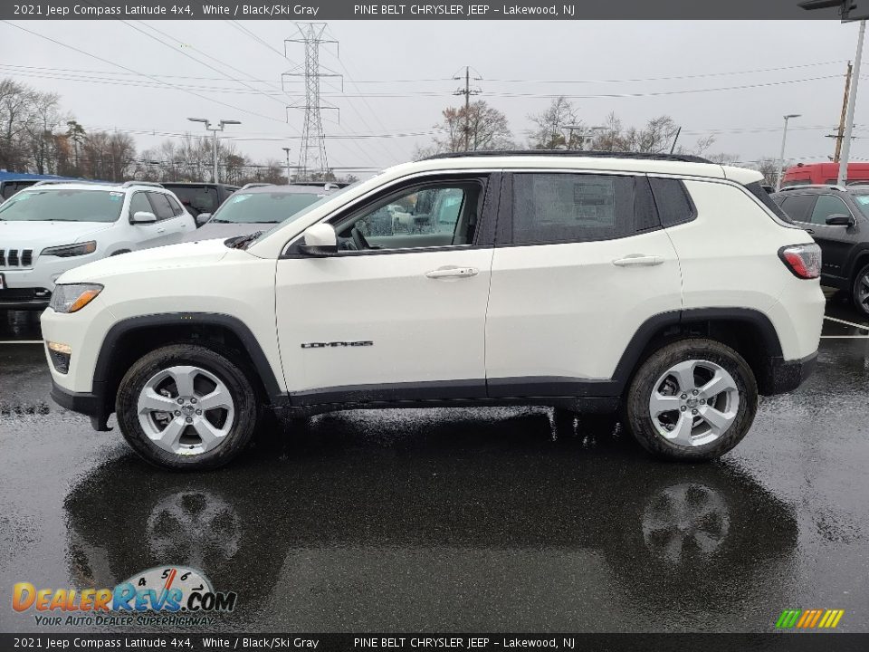 2021 Jeep Compass Latitude 4x4 White / Black/Ski Gray Photo #4