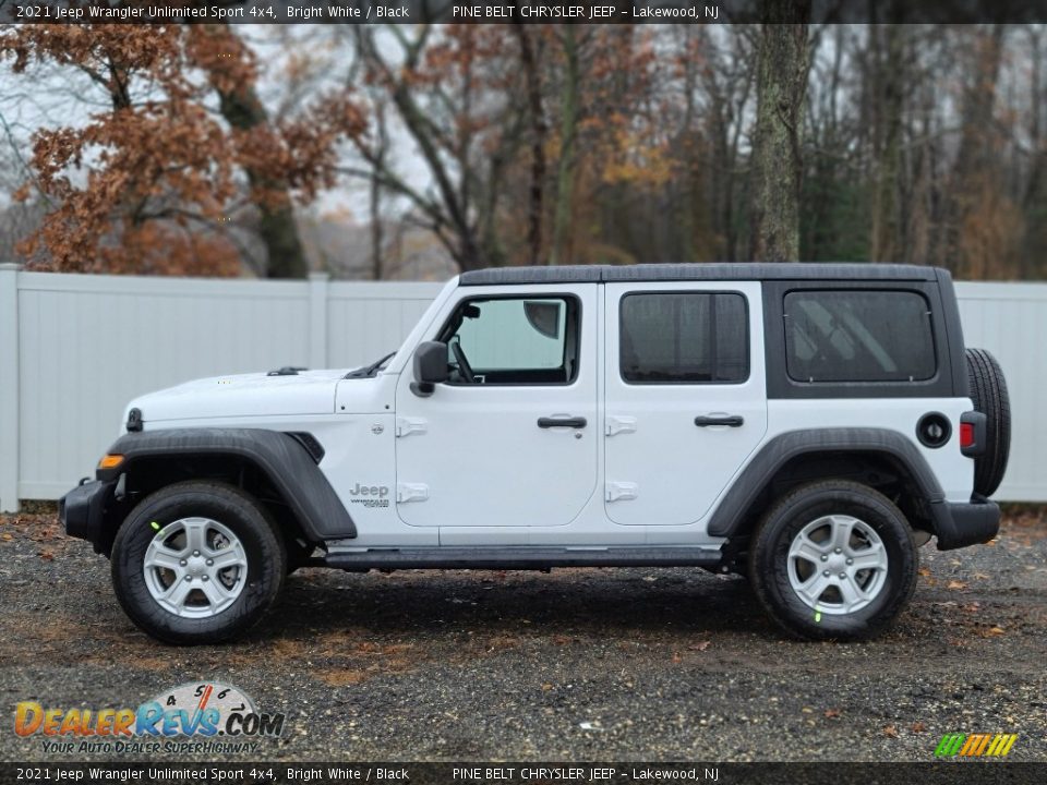 2021 Jeep Wrangler Unlimited Sport 4x4 Bright White / Black Photo #4