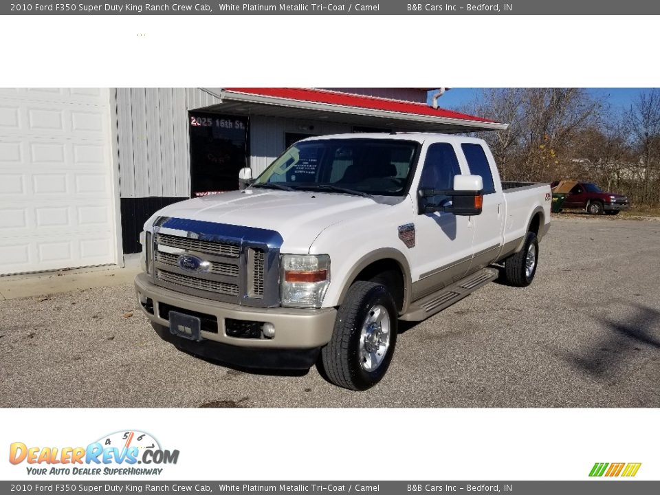 2010 Ford F350 Super Duty King Ranch Crew Cab White Platinum Metallic Tri-Coat / Camel Photo #10