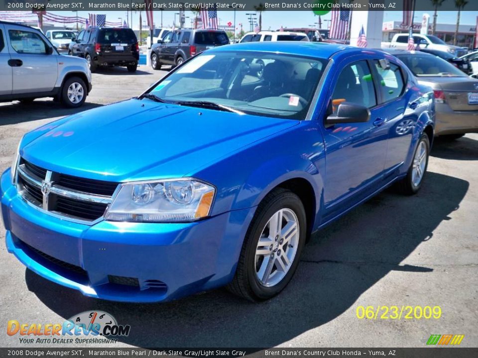 2008 Dodge Avenger SXT Marathon Blue Pearl / Dark Slate Gray/Light Slate Gray Photo #1