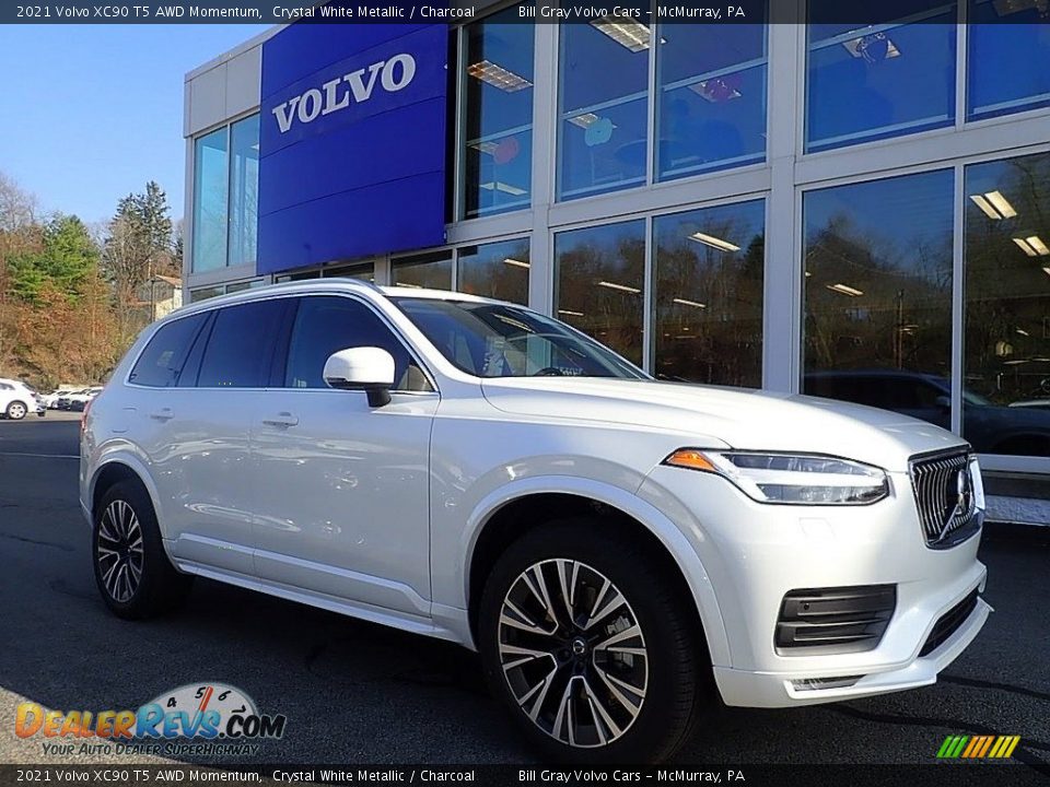 2021 Volvo XC90 T5 AWD Momentum Crystal White Metallic / Charcoal Photo #1