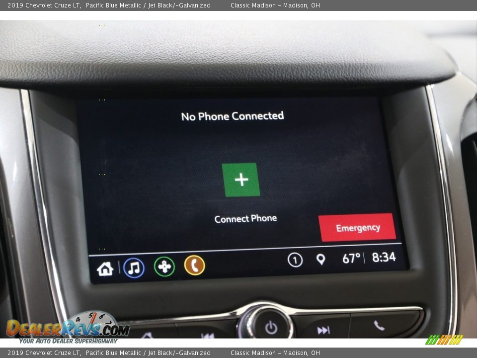 2019 Chevrolet Cruze LT Pacific Blue Metallic / Jet Black/­Galvanized Photo #11