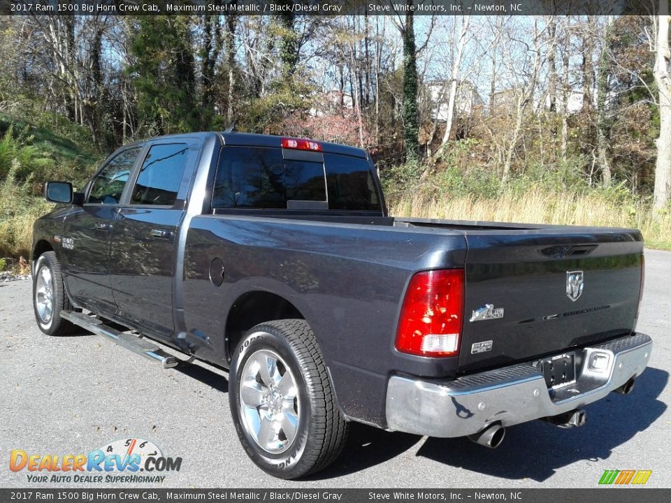 2017 Ram 1500 Big Horn Crew Cab Maximum Steel Metallic / Black/Diesel Gray Photo #9