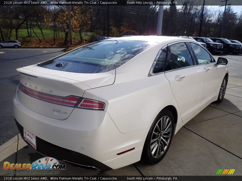 2018 Lincoln MKZ Select AWD White Platinum Metallic Tri-Coat / Cappuccino Photo #6