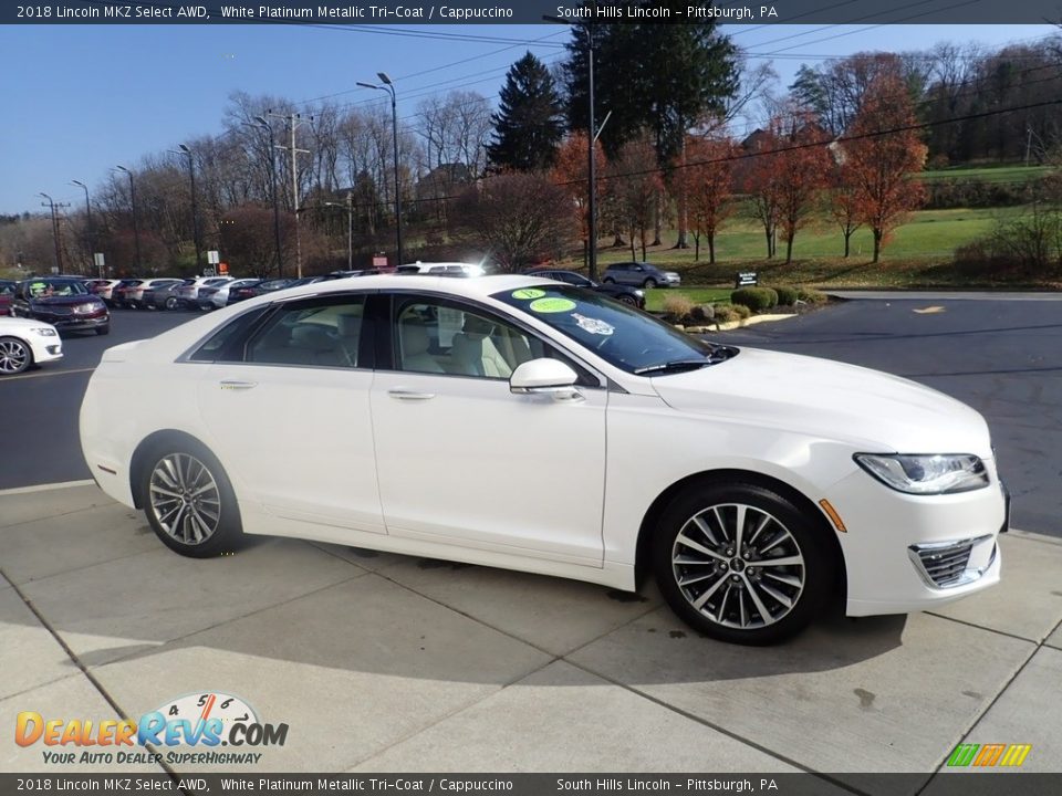 2018 Lincoln MKZ Select AWD White Platinum Metallic Tri-Coat / Cappuccino Photo #7