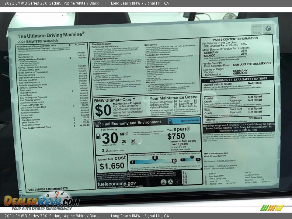 2021 BMW 3 Series 330i Sedan Alpine White / Black Photo #18