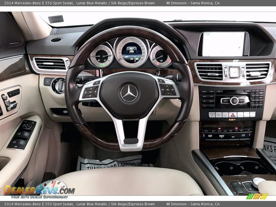 2014 Mercedes-Benz E 350 Sport Sedan Lunar Blue Metallic / Silk Beige/Espresso Brown Photo #4