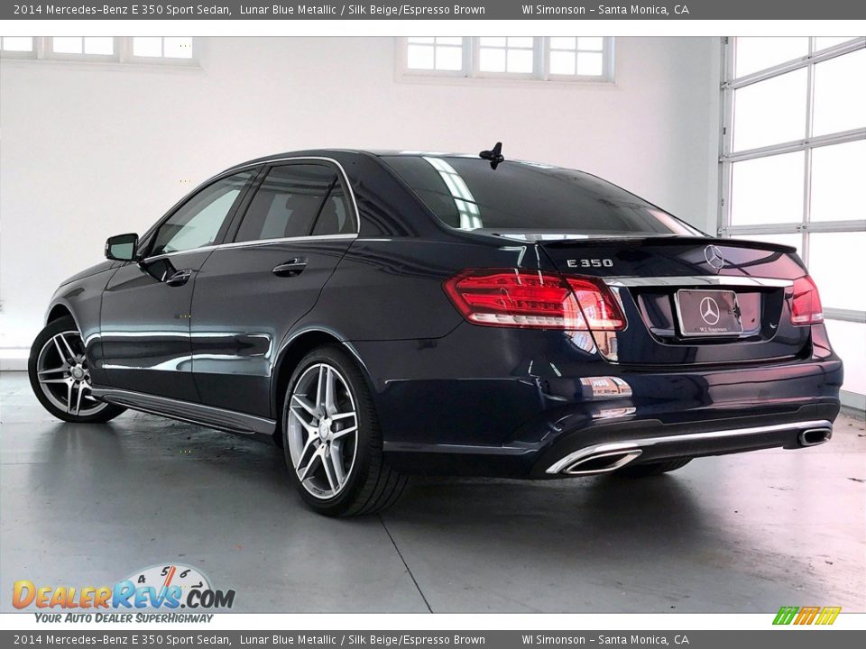 2014 Mercedes-Benz E 350 Sport Sedan Lunar Blue Metallic / Silk Beige/Espresso Brown Photo #10