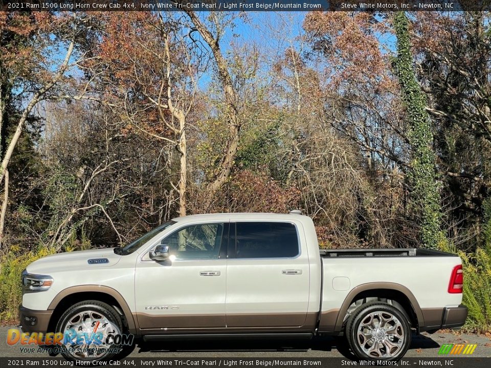 Ivory White Tri-Coat Pearl 2021 Ram 1500 Long Horn Crew Cab 4x4 Photo #1