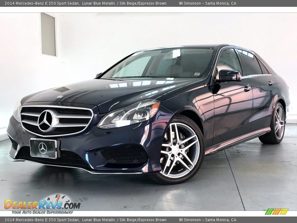 2014 Mercedes-Benz E 350 Sport Sedan Lunar Blue Metallic / Silk Beige/Espresso Brown Photo #12