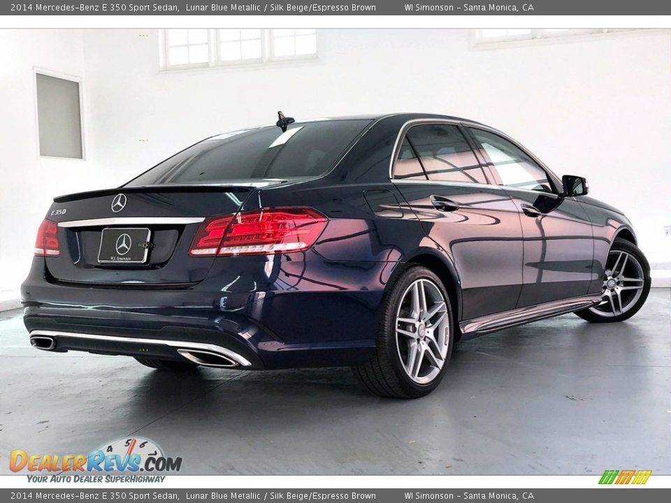 2014 Mercedes-Benz E 350 Sport Sedan Lunar Blue Metallic / Silk Beige/Espresso Brown Photo #13