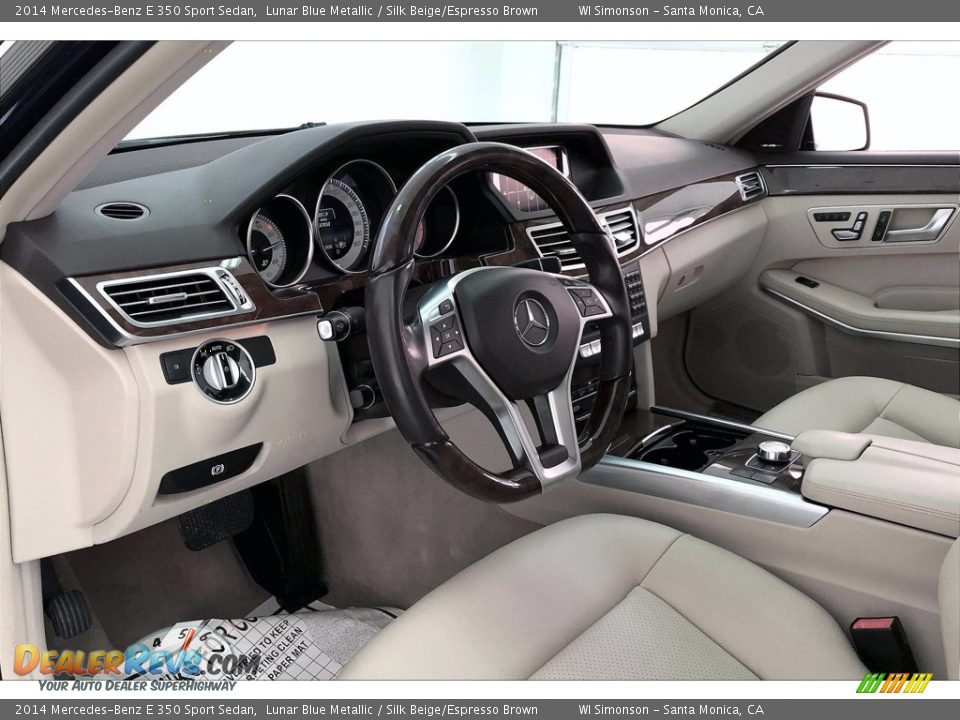 2014 Mercedes-Benz E 350 Sport Sedan Lunar Blue Metallic / Silk Beige/Espresso Brown Photo #14