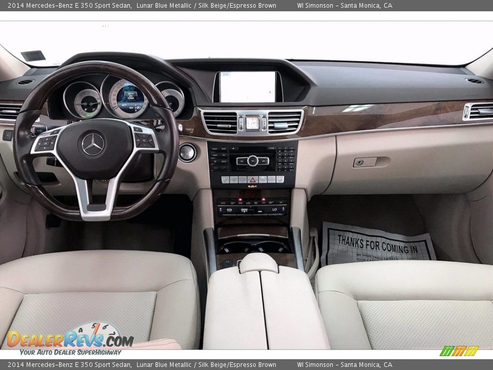 2014 Mercedes-Benz E 350 Sport Sedan Lunar Blue Metallic / Silk Beige/Espresso Brown Photo #15