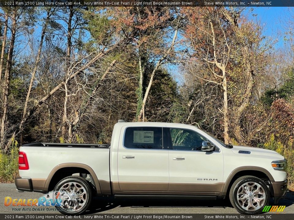 Ivory White Tri-Coat Pearl 2021 Ram 1500 Long Horn Crew Cab 4x4 Photo #8