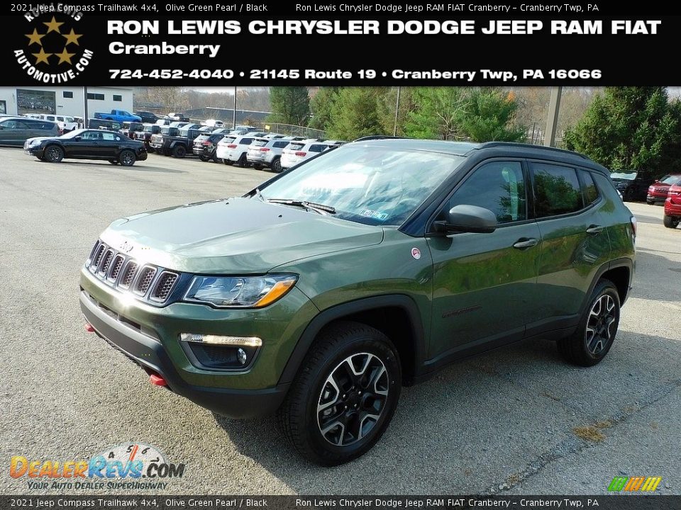 2021 Jeep Compass Trailhawk 4x4 Olive Green Pearl / Black Photo #1