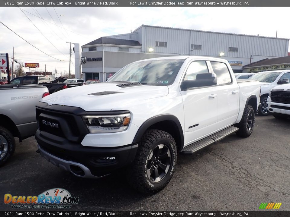 2021 Ram 1500 Rebel Crew Cab 4x4 Bright White / Red/Black Photo #1