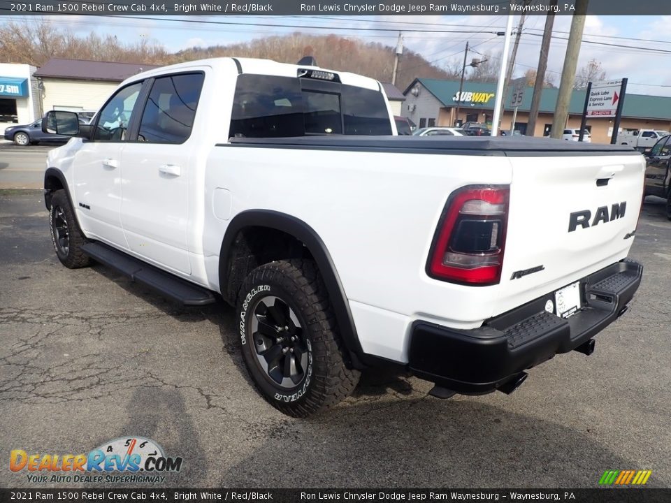 2021 Ram 1500 Rebel Crew Cab 4x4 Bright White / Red/Black Photo #4