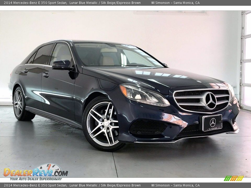 2014 Mercedes-Benz E 350 Sport Sedan Lunar Blue Metallic / Silk Beige/Espresso Brown Photo #34