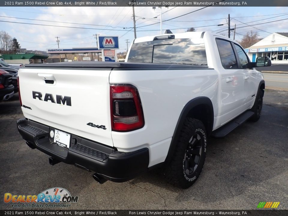 2021 Ram 1500 Rebel Crew Cab 4x4 Bright White / Red/Black Photo #6