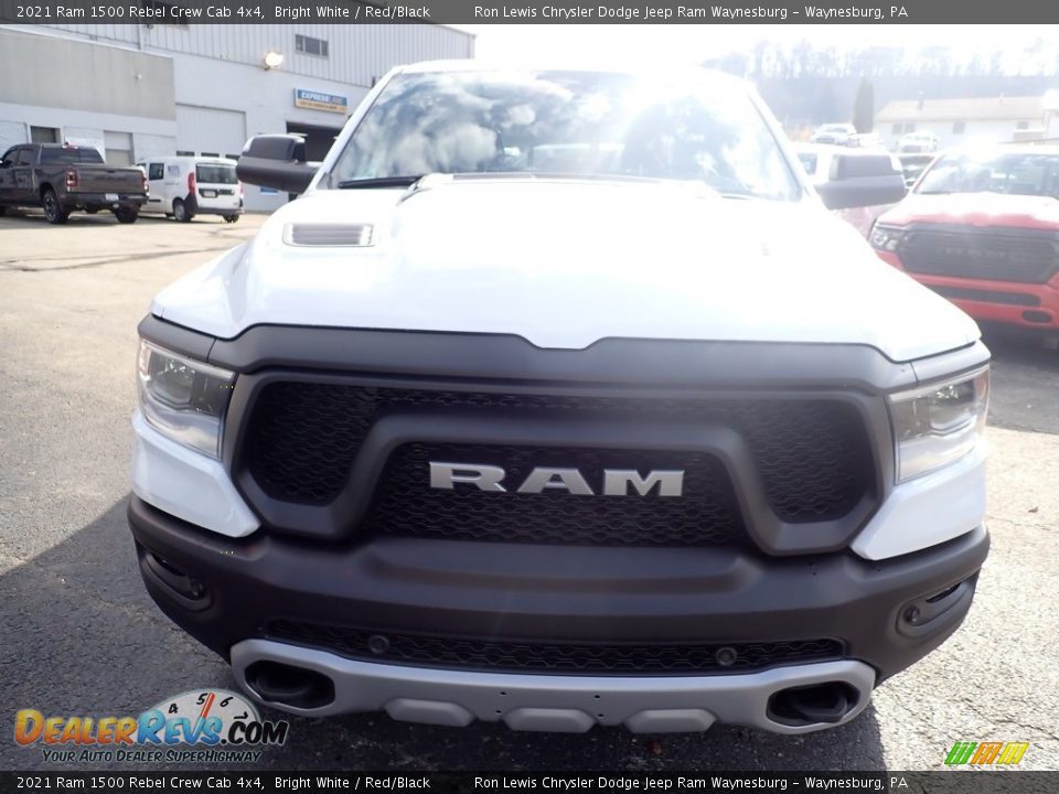 2021 Ram 1500 Rebel Crew Cab 4x4 Bright White / Red/Black Photo #8