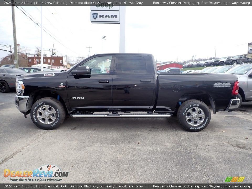 2020 Ram 2500 Big Horn Crew Cab 4x4 Diamond Black Crystal Pearl / Black/Diesel Gray Photo #2