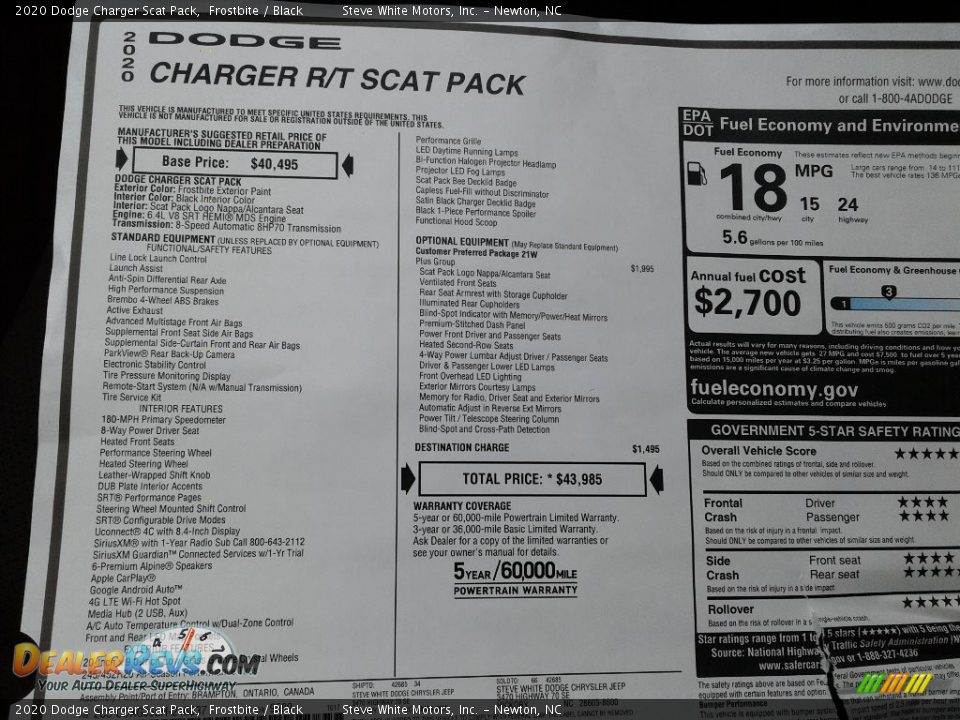 2020 Dodge Charger Scat Pack Frostbite / Black Photo #28