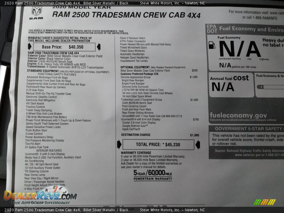2020 Ram 2500 Tradesman Crew Cab 4x4 Billet Silver Metallic / Black Photo #26