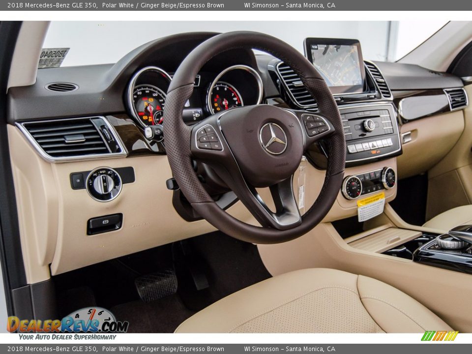 2018 Mercedes-Benz GLE 350 Polar White / Ginger Beige/Espresso Brown Photo #6