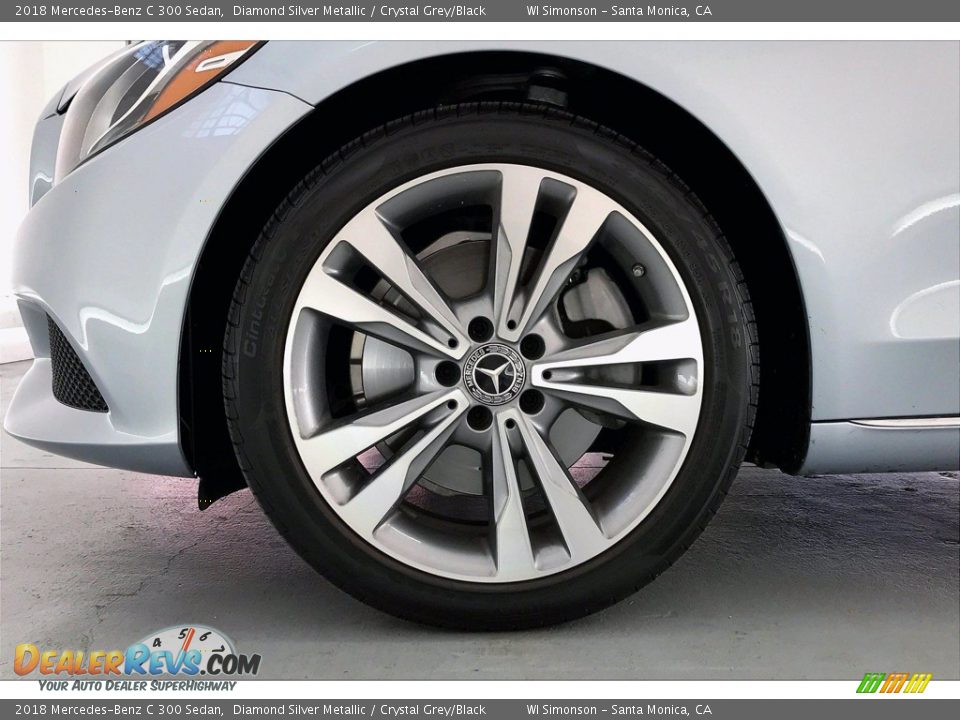 2018 Mercedes-Benz C 300 Sedan Diamond Silver Metallic / Crystal Grey/Black Photo #8