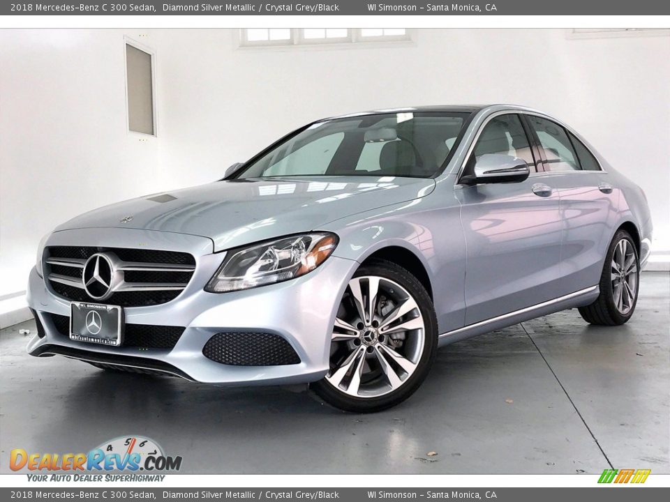 2018 Mercedes-Benz C 300 Sedan Diamond Silver Metallic / Crystal Grey/Black Photo #12
