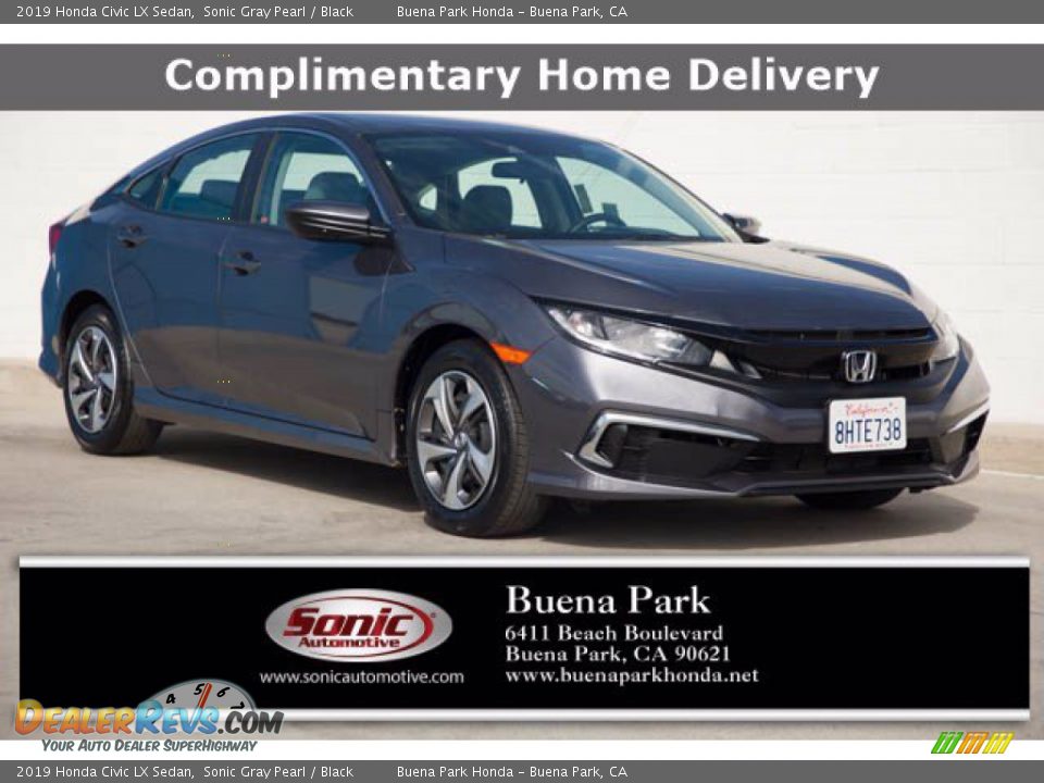 2019 Honda Civic LX Sedan Sonic Gray Pearl / Black Photo #1