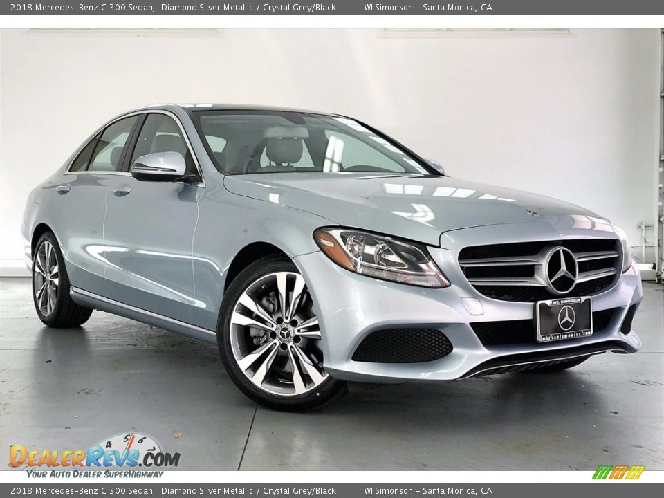 2018 Mercedes-Benz C 300 Sedan Diamond Silver Metallic / Crystal Grey/Black Photo #34