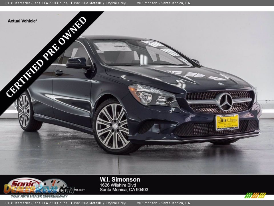 2018 Mercedes-Benz CLA 250 Coupe Lunar Blue Metallic / Crystal Grey Photo #1