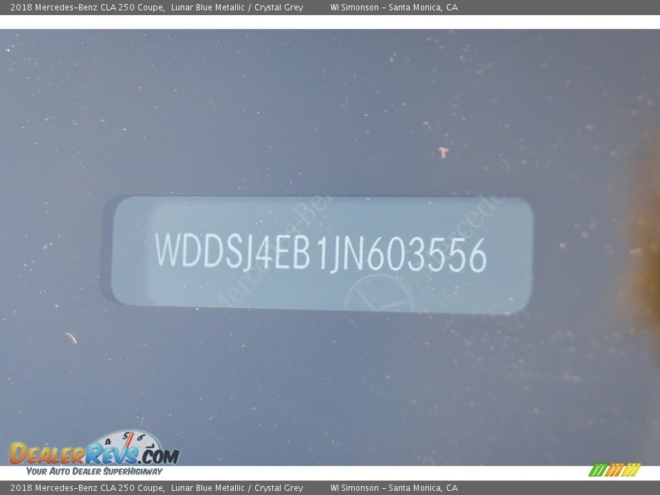 2018 Mercedes-Benz CLA 250 Coupe Lunar Blue Metallic / Crystal Grey Photo #10